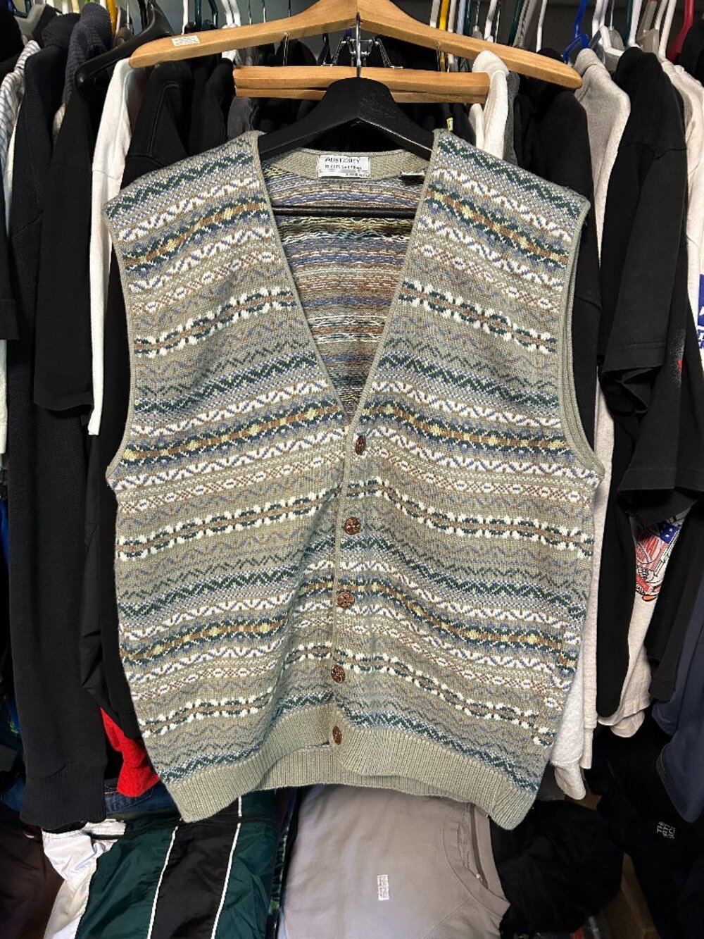 Cardigan 90s Fall Vintage Knit - Size L, Fit M